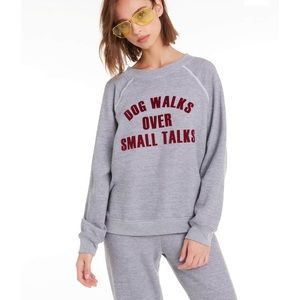 Wildfox Grey Dog Walks Crewneck Sweatshirt